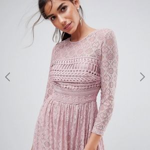Classy Mauve 3/4 Length Sleeved Dress